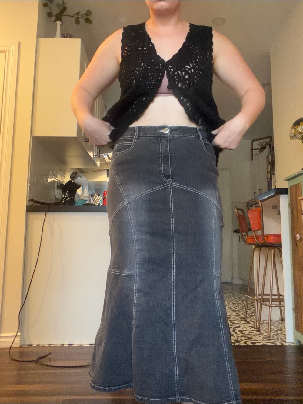 Y2K funky Black Denim Skirt - Picture 4 of 14